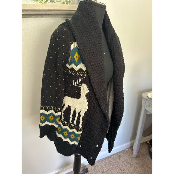 Forever 21 Shawl Sweater Reindeer Button Up Cardigan - Picture 2 of 11